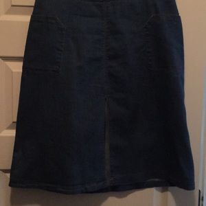 Denim skirt with front split